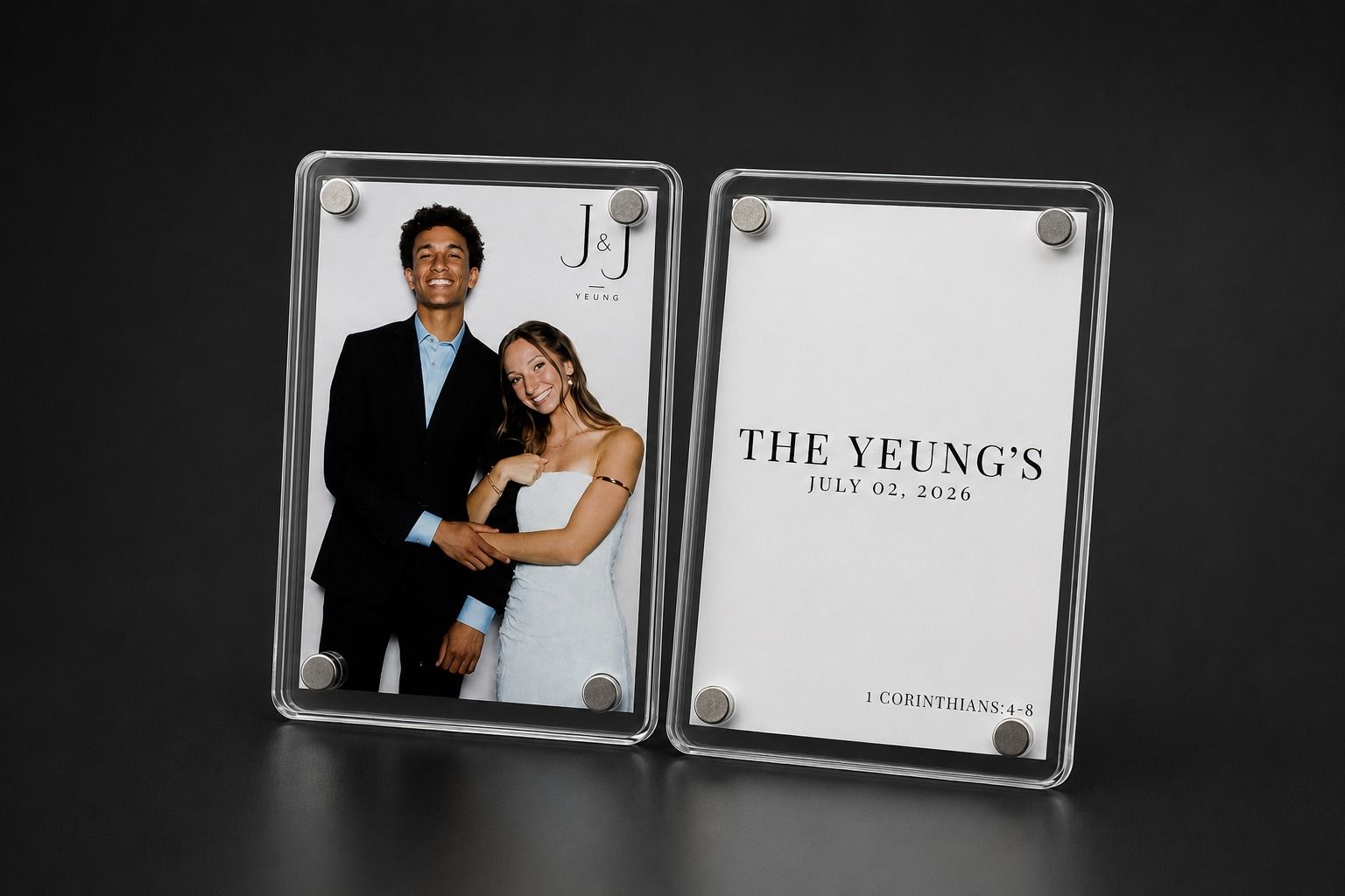 Magnet keepsake, product shot on a black background
