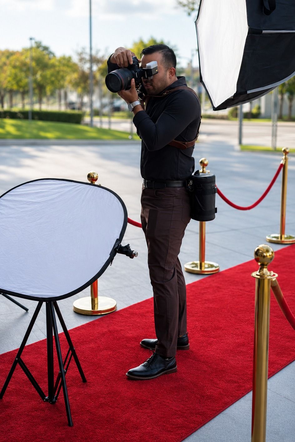 Portrait Studio photographer at work behind the scenes